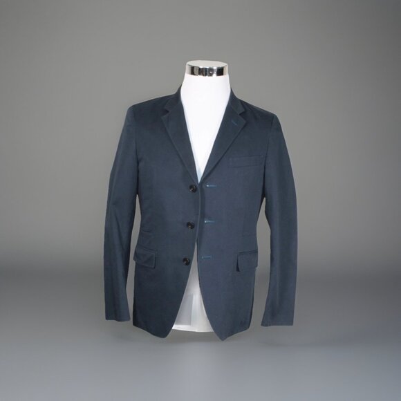 Uniqlo and Lemaire Blazer Mens XS Blue Brushed Cotton 3-Button Sport Coat Jacket - Picture 11 of 11